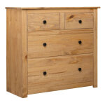 Commode 4 tiroirs pin massif clair iris