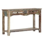 Console 2 tiroirs bois massif recycl moust