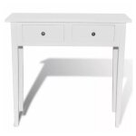Console coiffeuse 2 tiroirs bois et pin massif blanc iris