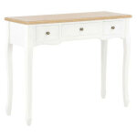 Console coiffeuse 3 tiroirs pin massif clair et blanc moram Console coiffeuse 3 tiroirs pin massif clair et blanc moram