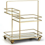 Les tendances - desserte sur roulettes 3 plateaux miroir l 70cm Les tendances - desserte sur roulettes 3 plateaux miroir l 70cm