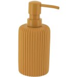 Tendance - distributeur a savon arrondi strie polyresine 230 ml - moutarde