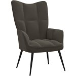 Fauteuil berg�re gris fonc� velours