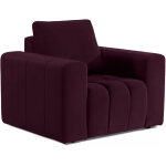 Les tendances - fauteuil moderne capitonn� larko velours - prune