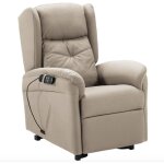 Les tendances - fauteuil de relaxation et releveur �lectrique 2 moteurs tissu kalone - beige