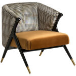 Les tendances - fauteuil velours moutarde et bois d'hévéa noir bari 72 cm Les tendances - fauteuil velours moutarde et bois d'hévéa noir bari 72 cm