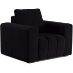 Les tendances - fauteuil moderne capitonné larko velours - noir Les tendances - fauteuil moderne capitonné larko velours - noir