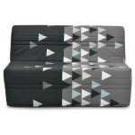 Les tendances - gruhier banquette bz - tissu gris et noir - l143 x p97 x h89cm - joe