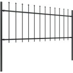 Les tendances - inlife clture de jardin avec dessus en lance acier 1, 7 x 0, 8 m noir