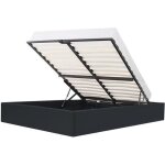 Les tendances - lit adulte 160 x 200 cm avec coffre de rangement - simili noir - eclipse Les tendances - lit adulte 160 x 200 cm avec coffre de rangement - simili noir - eclipse