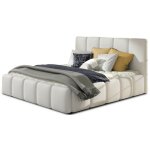 Les tendances - lit adulte vika ? simili cuir capitonné - blanc - 180x200 - version avec sommier Les tendances - lit adulte vika ? simili cuir capitonné - blanc - 180x200 - version avec sommier