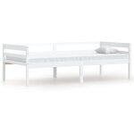 Lit banquette blanc bois de pin massif 90x200 Lit banquette blanc bois de pin massif 90x200