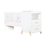 Les tendances - lit combiné evolutif 120x60 en 90x190 en bois blanc Les tendances - lit combiné evolutif 120x60 en 90x190 en bois blanc