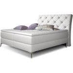 Les tendances - lit design continental avec tête de lit capitonnée strass simili cuir blanc banky - 180x200 ... Les tendances - lit design continental avec tête de lit capitonnée strass simili cuir blanc banky - 180x200 ...