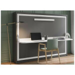 Les tendances - lit escamotable avec bureau 140x190 anthracite p 35 kinoa Les tendances - lit escamotable avec bureau 140x190 anthracite p 35 kinoa