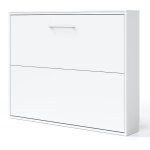 Les tendances - lit escamotable horizontal 90x190 klika - coffrage cambrian - façade blanche Les tendances - lit escamotable horizontal 90x190 klika - coffrage cambrian - façade blanche