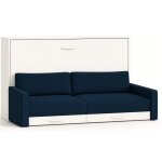 Les tendances - lit escamotable horizontal avec canapé vetal 140x190 - canapé bleu marine - structure ... Les tendances - lit escamotable horizontal avec canapé vetal 140x190 - canapé bleu marine - structure ...