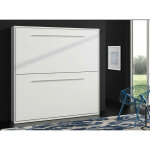 Les tendances - lit escamotable superpos blanc satin 2 couchages 80x190 spaky