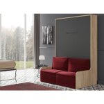 Les tendances - lit escamotable vertical 160x200 avec banquette kozza - coffrage chne 3d - faade chocolat ...