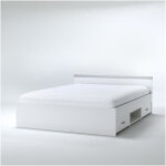 Les tendances - lit avec rangements 140 x 190 cm - 2 tiroirs et 1 niche - coloris : blanc - pablo