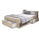 Les tendances - lit avec rangements 140x190 cm d�cor ch�ne - fouco