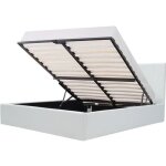 Les tendances - martin lit adulte 140 x 190 cm + coffre de rangement - simili blanc - sommier inclus