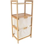 Tendance - meuble bambou 2 panieres polyester + etageres - naturel bambou