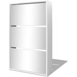 Armoire  chaussures 3 portes rabattables avec miroir ranka h 102cm ? design moderne et lgant - blanc ...