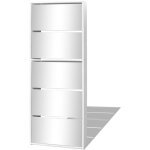 Meuble  chaussures 5 tagres et miroir 63x17x169, 5 blanc