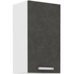Les tendances - meuble haut 1 porte battante - gris mat - l 40 x p 31, 6 x 72 cm - lassen