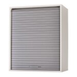 Meuble mural de cuisine blanc à rideau gris couna l 60 x h 72cm Meuble mural de cuisine blanc à rideau gris couna l 60 x h 72cm