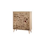 Meuble de rangement 4 portes en bois clair kiza 731 Meuble de rangement 4 portes en bois clair kiza 731