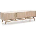 Les tendances - meuble tv 3 portes bois massif clair 160 cm