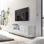Les tendances - meuble tv - blanc laque brillant - l 181 x p 43 x h 57cm - parigi