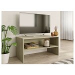 Meuble tv bois ch�ne clair thela 80cm