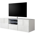 Les tendances - meuble tv - milano - 2 portes - 1 tiroir - blanc laqu� brillant - 181 x 42 x 56 cm