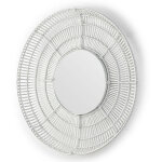 Les tendances - miroir mural rond osier blanc gaell d 90cm