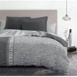 Les tendances - parure de couette microfibre 220x240 cm - newspaper Les tendances - parure de couette microfibre 220x240 cm - newspaper