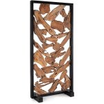 Paravent en racines de teck et acier noir greka 100cm