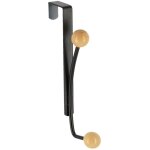 Tendance - patere metal 2 crochets bois - noir bois