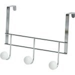 Patere metal 3 crochets resine blanche - chrome blanc tendance