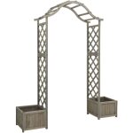 Les tendances - pergola de jardin avec jardinire gris bois pin massif - the living store - gris