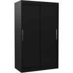 Les tendances - petite armoire de chambre noir avec 2 portes coulissantes keria 120cm