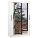 Les tendances - petite armoire moderne de chambre  coucher blanche avec 2 portes coulissantes miroir ...