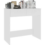 Petite console fixe avec 2 tiroirs blanche 80x40x75