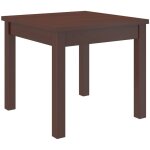 Les tendances - petite table � manger carr�e 80 - 80cm en bois noyer fonc� orka