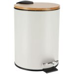 Poubelle metal frein de chute 2, 5l - blanc bambou tendance