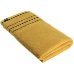 Serviette de bain 90x150 cm 100% coton - ocre noir tendance