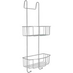 Tendance - serviteur metal pour paroi de douche 2 paniers - chrome