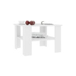 Table basse carre 1 tagre bois blanc modra